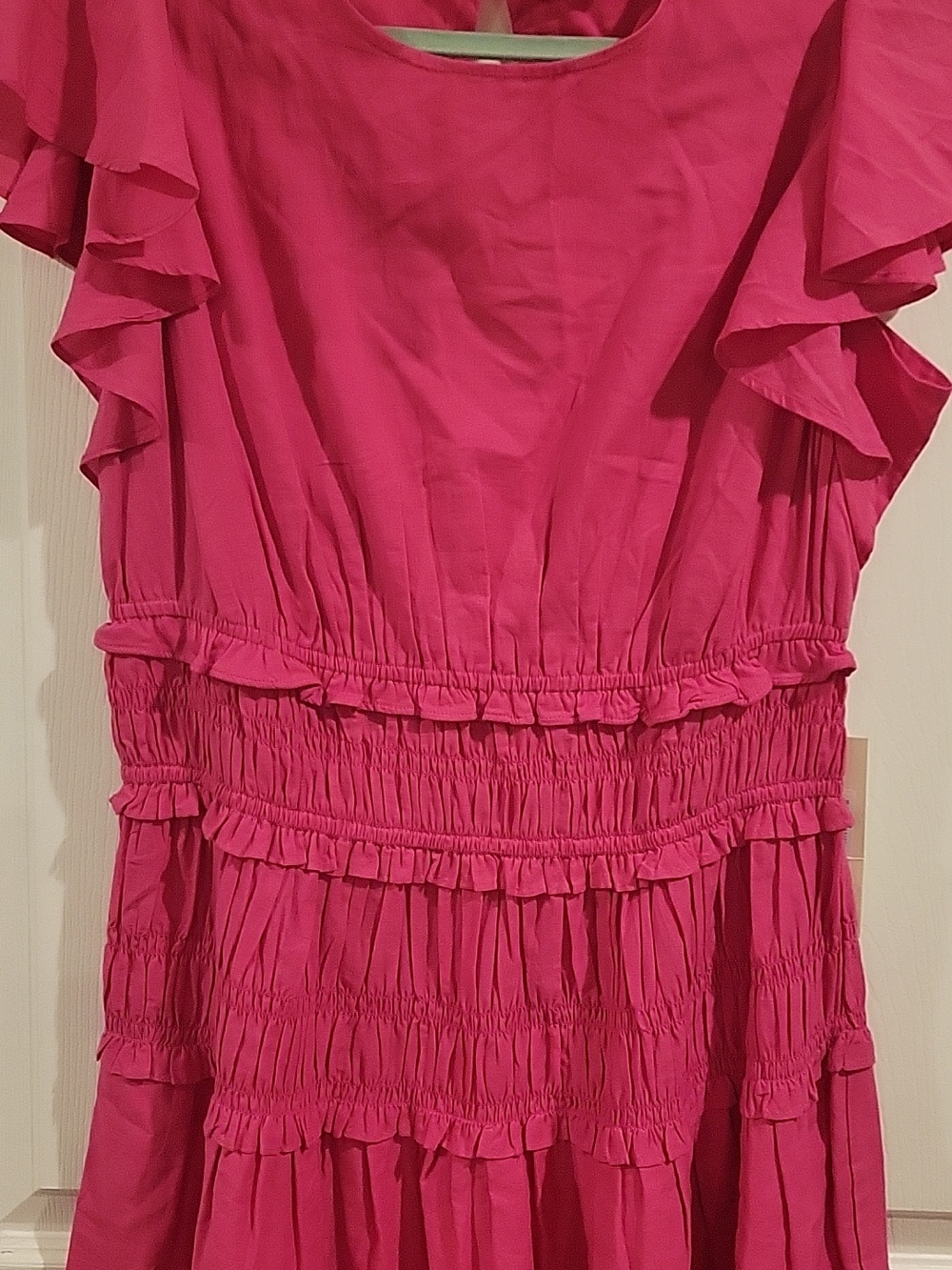 Womens ELIZA J Fuchsia Ruffle Sleeve Dress - Picture 3 of 13
